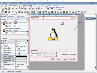 Example application in Kommander Editor