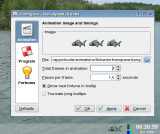 Kuote Fish Applet running in the KDE panel